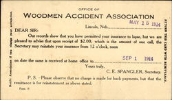 Office Of Woodmen Accident Association Postcard