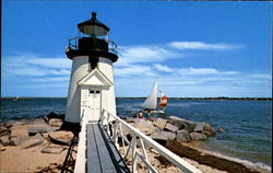 Racing Boat Passing Brant Point Postcard