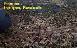 Aerial View Of Framingham Postcard