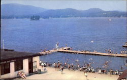 Public Bathing Beach Pittsfield, MA Postcard Postcard