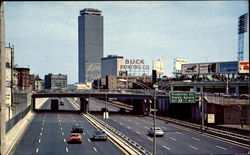 Approaching Prudential Center On The Massachusetts Turnpike Boston, MA Postcard Postcard