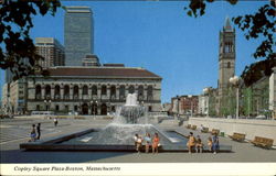 New Copley Square Plaza And Boston Public Library Postcard