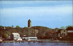 Water Tower & St. Mary's Of The Bay Church Hull, MA Postcard Postcard