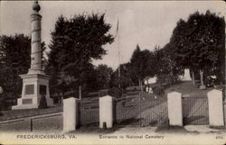 Entrance To National Cemetery Fredericksburg, VA Postcard Postcard