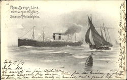 Red Star Line, Boston-Philadelphia Postcard