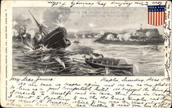 Sinking Of The Merrimac In Santiago Harbor Military Postcard Postcard