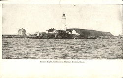 Boston Light Entrance To Harbor Postcard