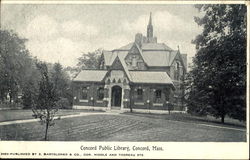 Concord Public Library Massachusetts Postcard Postcard