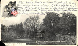 Taunton River And Boat Club House Massachusetts Postcard Postcard