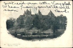 Stone Hall, Wellesley College Massachusetts Postcard Postcard