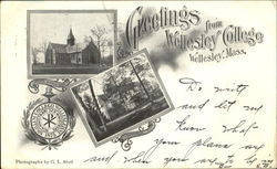 Greetings From Wellesley College Massachusetts Postcard Postcard