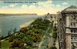 Riverside Park And Drive New York City, NY Postcard Postcard