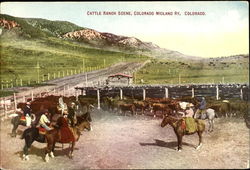 Cattel Ranch Scene, Colorado Midland Railroad Postcard