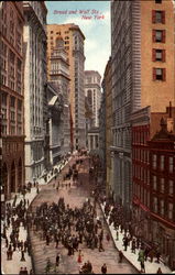 Broad And Wall Sts Postcard