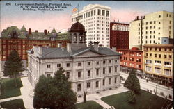 Government Building Portland Hotel And Other Buildings Oregon Postcard Postcard