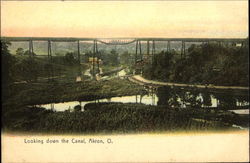 Looking Down The Canal Akron, OH Postcard Postcard