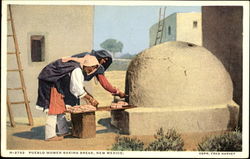 Pueblo Women Baking Bread Postcard