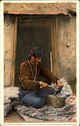 Navaho Silversmith, Indian Building Postcard