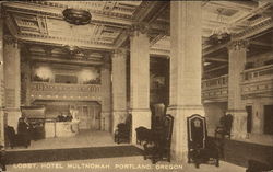 Hotel Multnomah Lobby Portland, OR Postcard Postcard