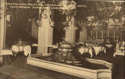 Hotel Mutlnomah Neapolitan Fountain, Arcadian Garden Portland, OR Postcard Postcard