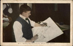 Drawing The Philadelphia Record Daily Cartoon Pennsylvania Postcard Postcard