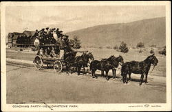 Coaching Party, Yellowstone Lake Yellowstone National Park Postcard Postcard