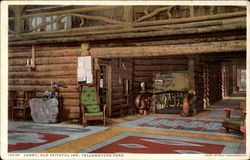 Lobby Old Faithful Inn, Yellowstone Park Postcard