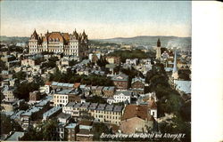 Birdseye View Of The Capitol And Albany New York Postcard Postcard