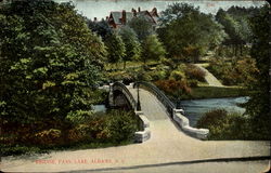 Bridge, Park Lake Albany, NY Postcard Postcard