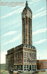 New York Singing Building, Broadway Corner Liberty Street Postcard Postcard