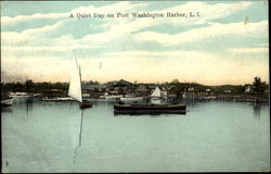 A Quiet Day On Port Washington Harbor Postcard