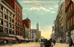 Main Street, East From St. Paul Street Rochester, NY Postcard Postcard