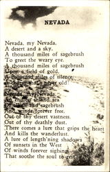 Nevada Poem Postcard