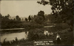 Fishing Sheboygan River View Postcard