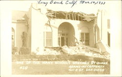 One Of The Many Schools Wrecked By Quake, 427 E. St Postcard