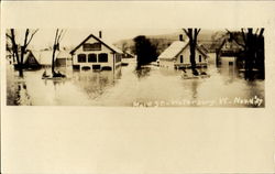 Flood Main Street Looking West From Middle Road Postcard