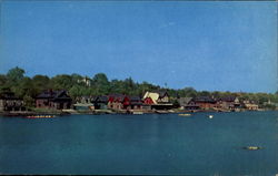 Boat House Row On The Schuylkill River, Fairmount Park Philadelphia, PA Postcard Postcard