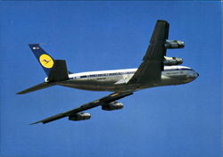 Lufthansa Boeing 707 Intercontinental Jet Aircraft Postcard Postcard