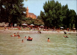 Strand Beach Balatonszepezd, Hungary Postcard Postcard