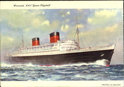 Cunard R. M. S. Queen Elizabeth Boats, Ships Postcard Postcard