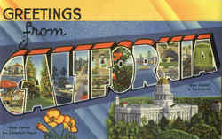 Greetings from California Postcard