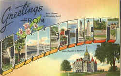 Greetings from Connecticut Postcard