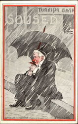 Drunk with Umbrella Bernhardt Wall Postcard Postcard