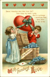 To My Valentine With Fondest Love Children Postcard Postcard