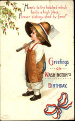 Greetings On Washington's Birthday Postcard