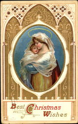 Best Christmas Wishes Madonna & Child Postcard Postcard