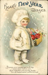 Hearty New Year Wishes Postcard