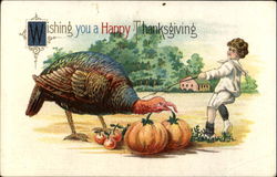 Wishing You A Happy Thanksgiving Turkeys Postcard Postcard