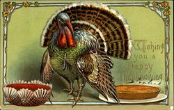 Wishing You A Happy Thanksgiving Turkeys Postcard Postcard