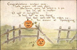 Thanksgiving Pumpkins JOLs Postcard